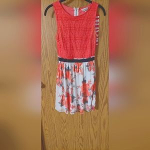 Womens orange and white dress